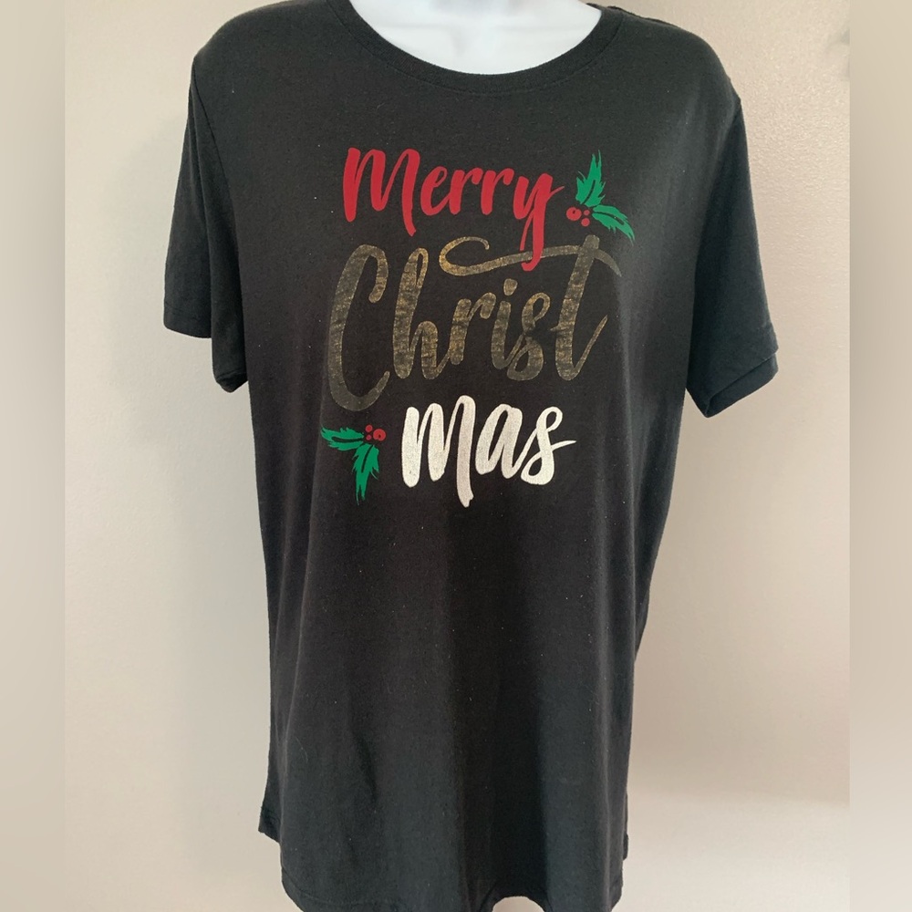 Holiday Time Black Christmas Graphic Tee